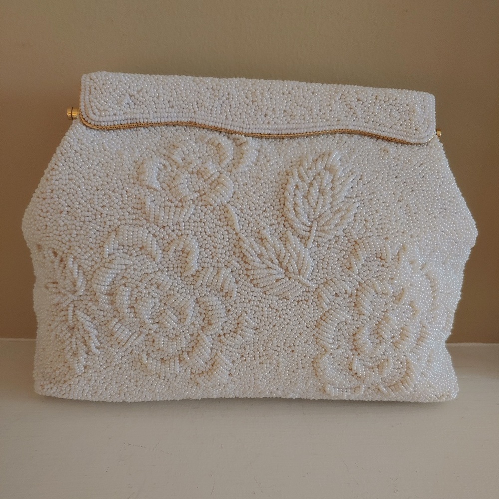 White Beaded Evening Bag